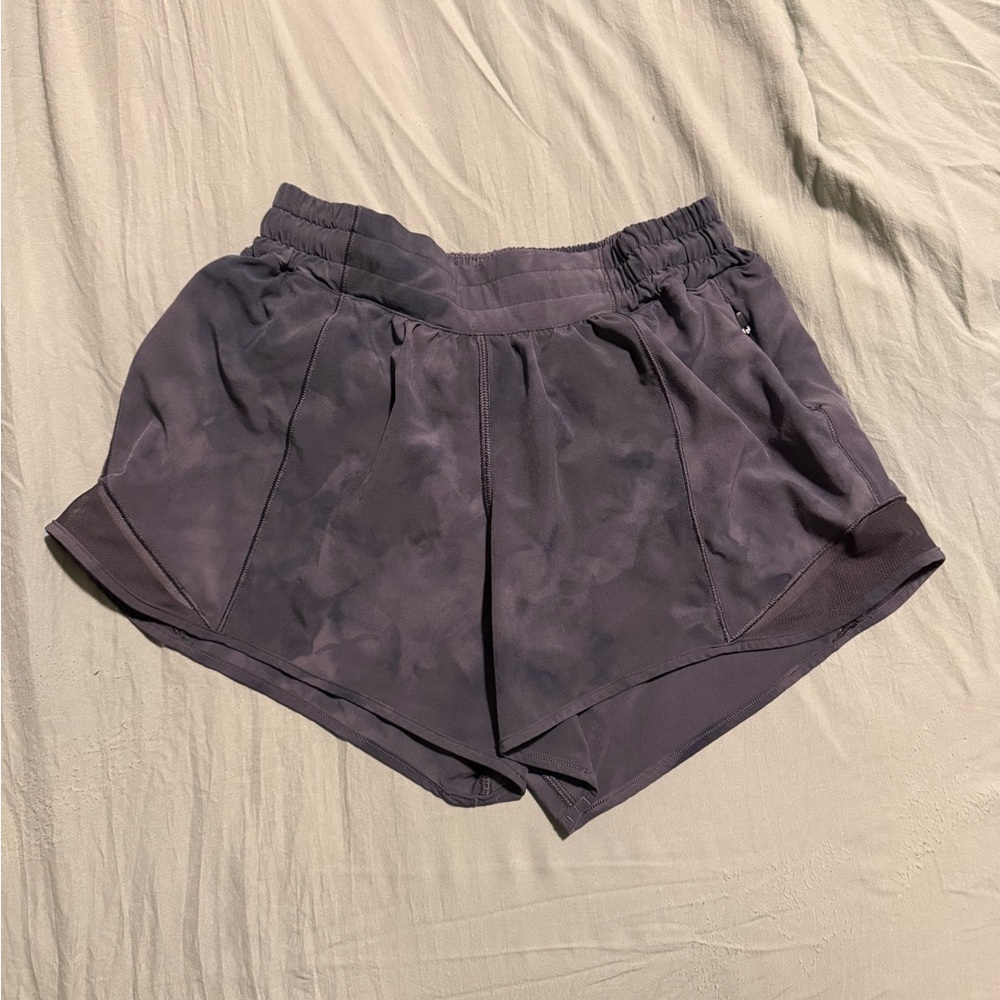lululemon Hotty Hot Low Rise 2.5” Navy Tye Dye Shorts